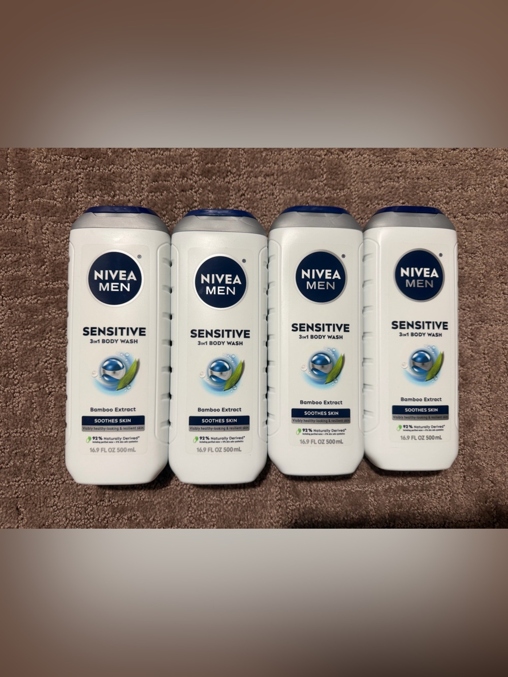 NIVEA MEN Sensitive 3-in-1 Body Wash – 4-Pack – NEW